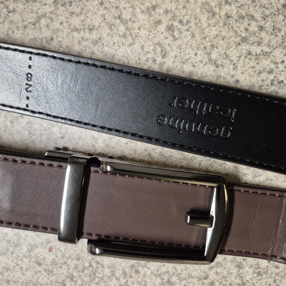 Reversible Black and Brown Leather Belt